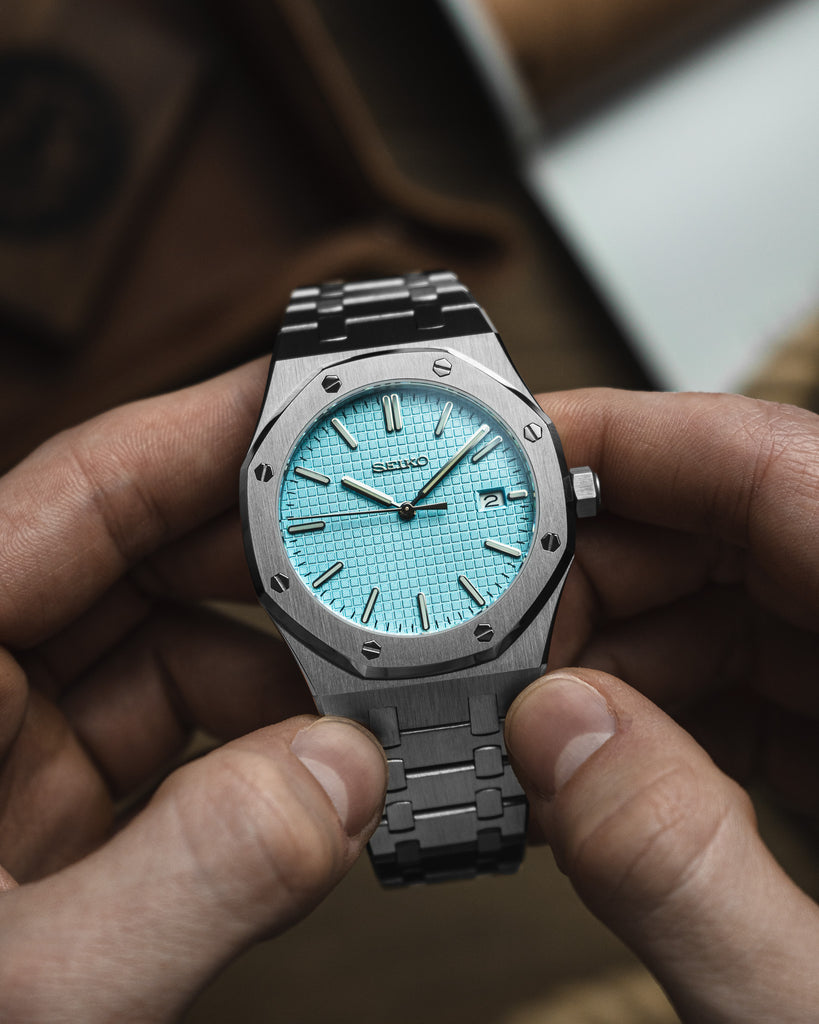 Light Blue Ap Audemars Piguet Royal Oak Frosted Gold Selfwinding